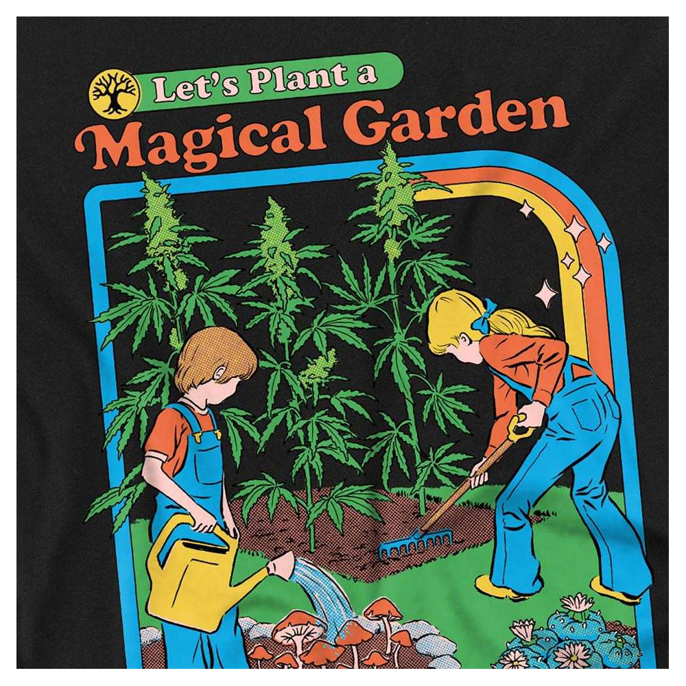 Black - Side - Steven Rhodes Unisex Adult Let´s Plant A Magical Garden Long-Sleeved T-Shirt