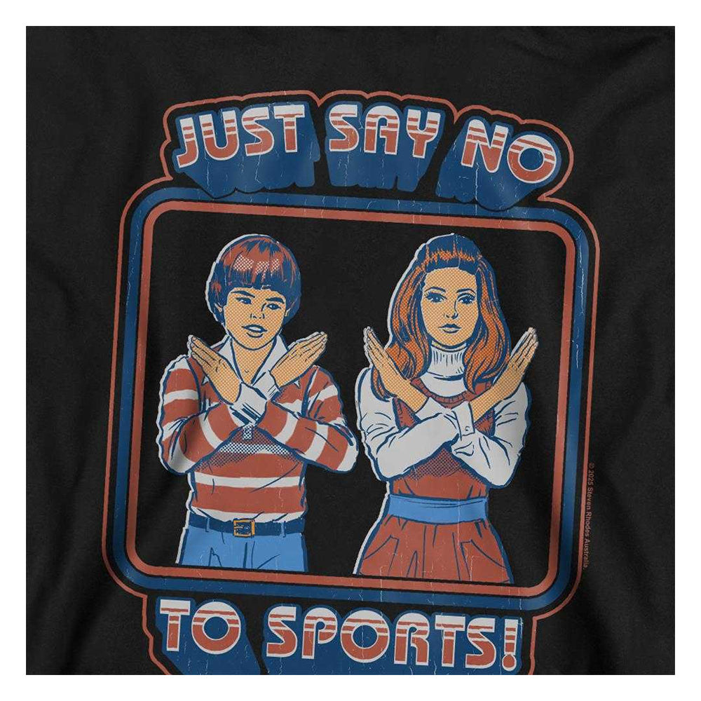 Black - Side - Steven Rhodes Childrens-Kids Say No To Sports Hoodie