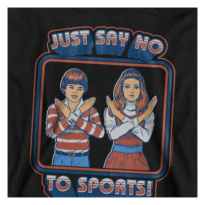 Black - Side - Steven Rhodes Childrens-Kids Say No To Sports Hoodie