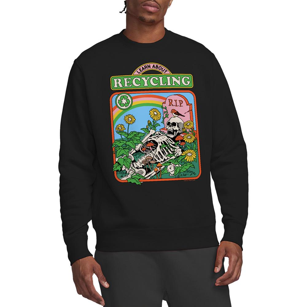 Black - Back - Steven Rhodes Unisex Adult Learn About Recycling Sweatshirt