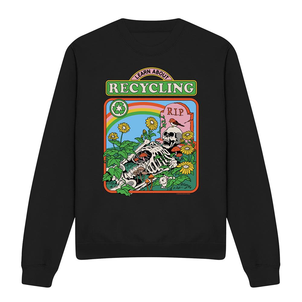 Black - Front - Steven Rhodes Unisex Adult Learn About Recycling Sweatshirt
