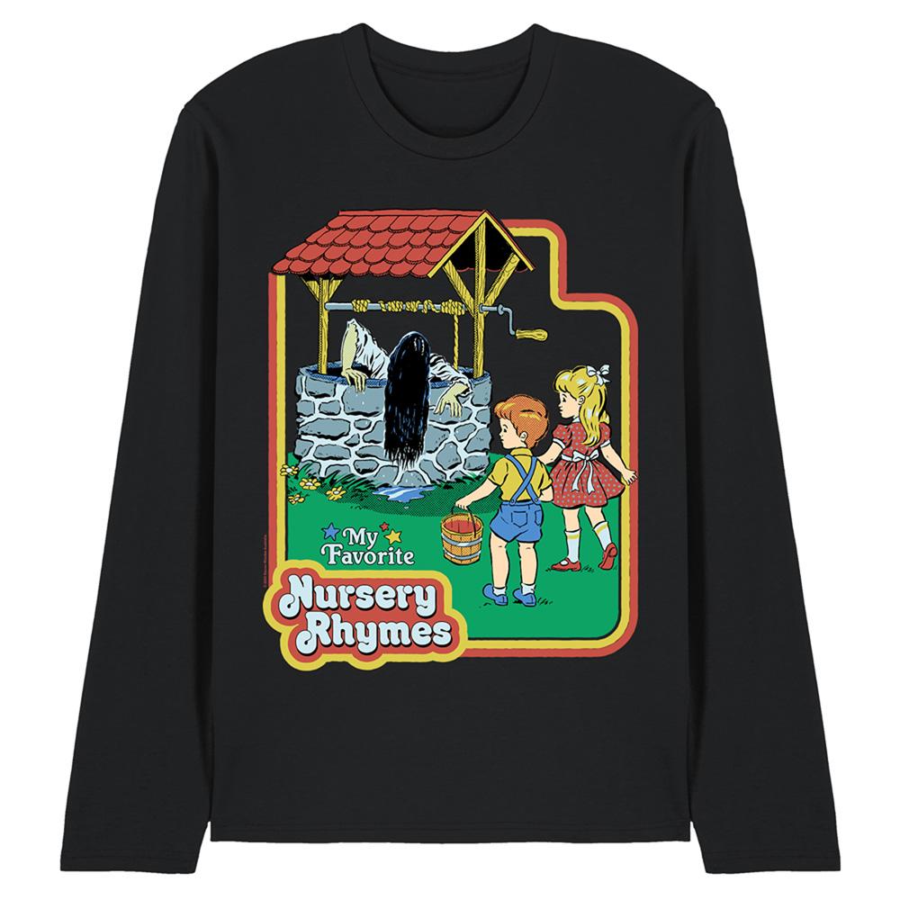 Black - Front - Steven Rhodes Unisex Adult Nursery Rhymes Long-Sleeved T-Shirt