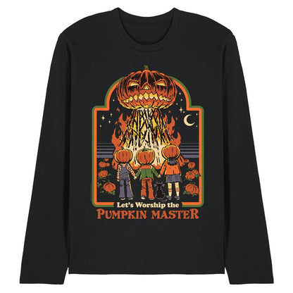 Black - Front - Steven Rhodes Unisex Adult Pumpkin Master Long-Sleeved T-Shirt