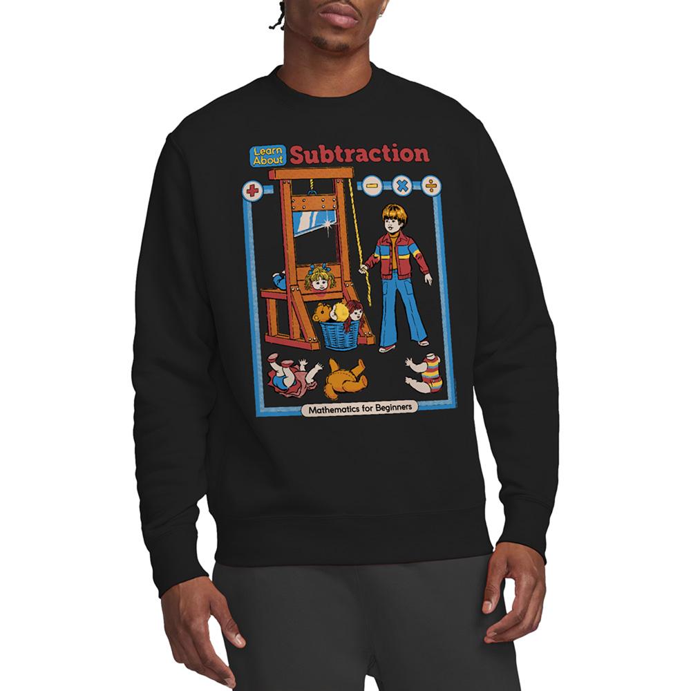 Black - Back - Steven Rhodes Unisex Adult Learn About Subtraction Sweatshirt