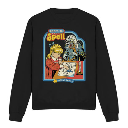 Black - Front - Steven Rhodes Unisex Adult Learn To Spell Sweatshirt