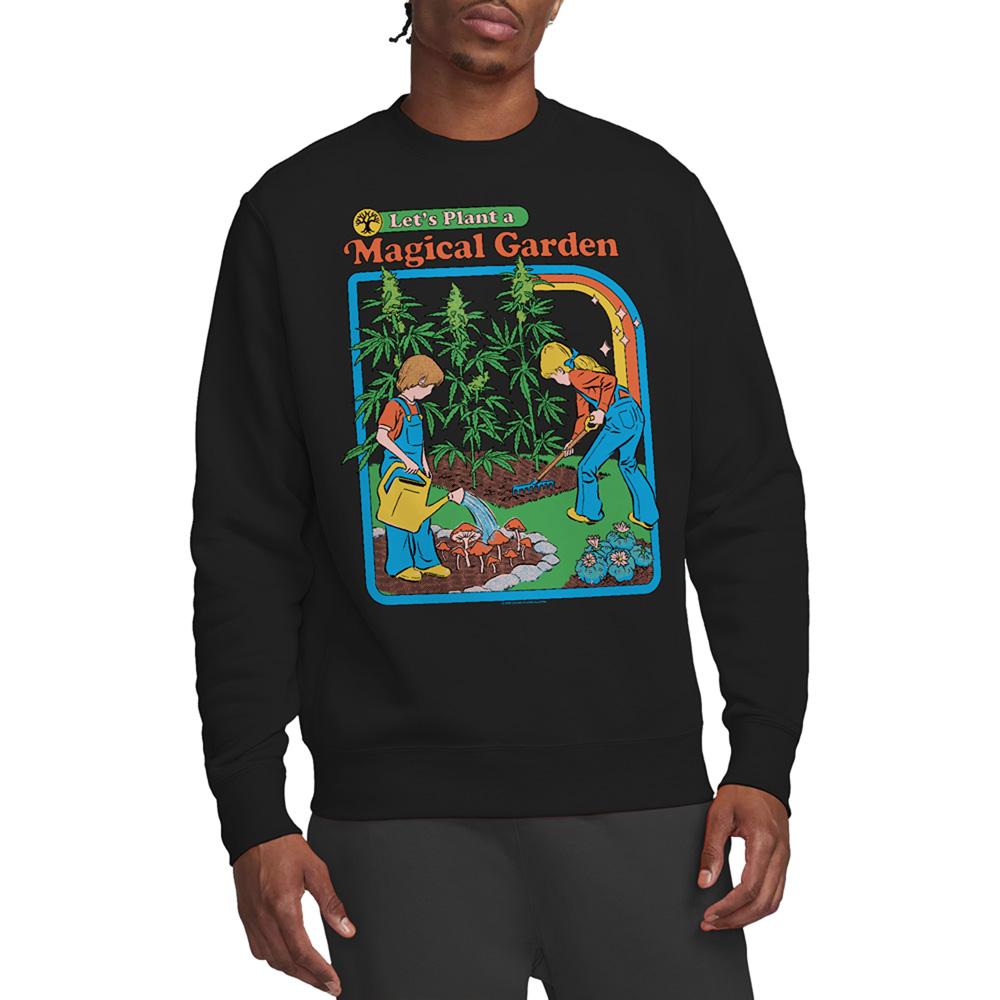Black - Back - Steven Rhodes Unisex Adult Magical Garden Sweatshirt
