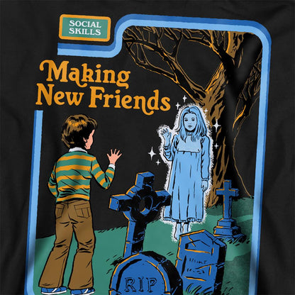 Black - Side - Steven Rhodes Unisex Adult Making New Friends Sweatshirt