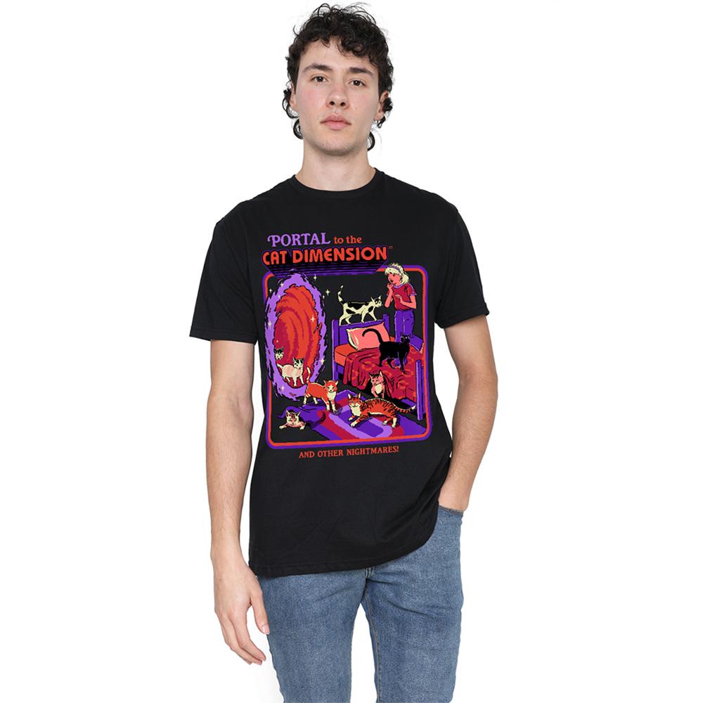 Black - Back - Steven Rhodes Unisex Adult Cat Dimension T-Shirt