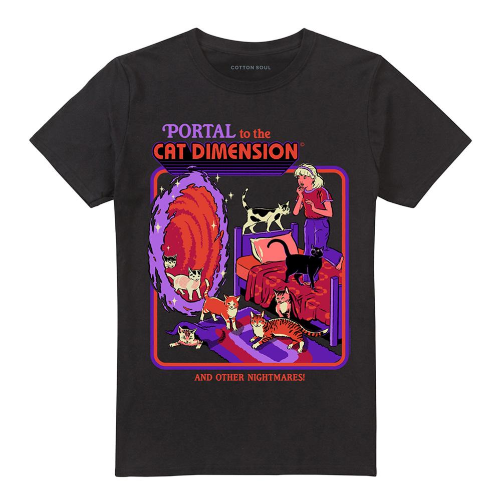 Black - Front - Steven Rhodes Unisex Adult Cat Dimension T-Shirt