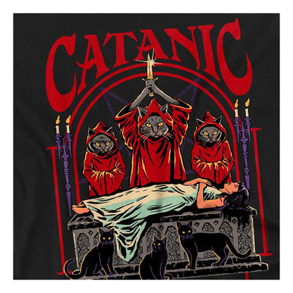 Black - Side - Steven Rhodes Unisex Adult Catanic Panic T-Shirt