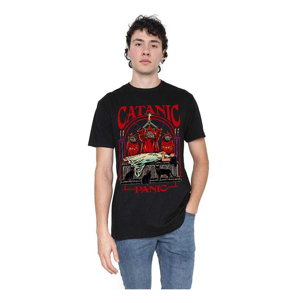 Black - Lifestyle - Steven Rhodes Unisex Adult Catanic Panic T-Shirt