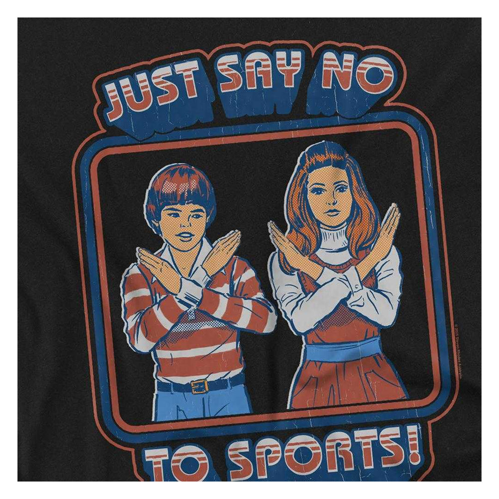 Black - Side - Steven Rhodes Unisex Adult Just Say No To Sports Long-Sleeved T-Shirt