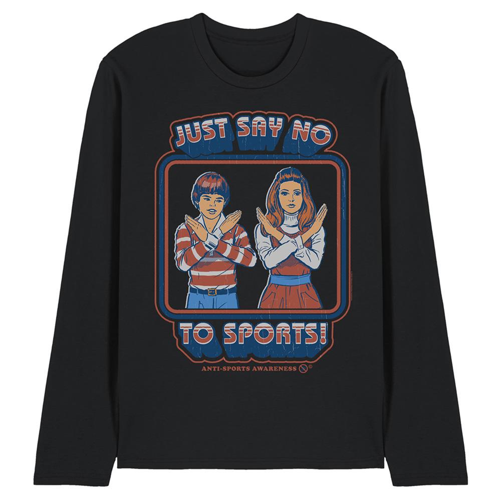 Black - Front - Steven Rhodes Unisex Adult Just Say No To Sports Long-Sleeved T-Shirt
