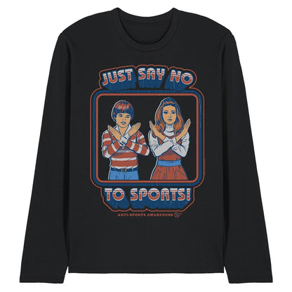 Black - Front - Steven Rhodes Unisex Adult Just Say No To Sports Long-Sleeved T-Shirt