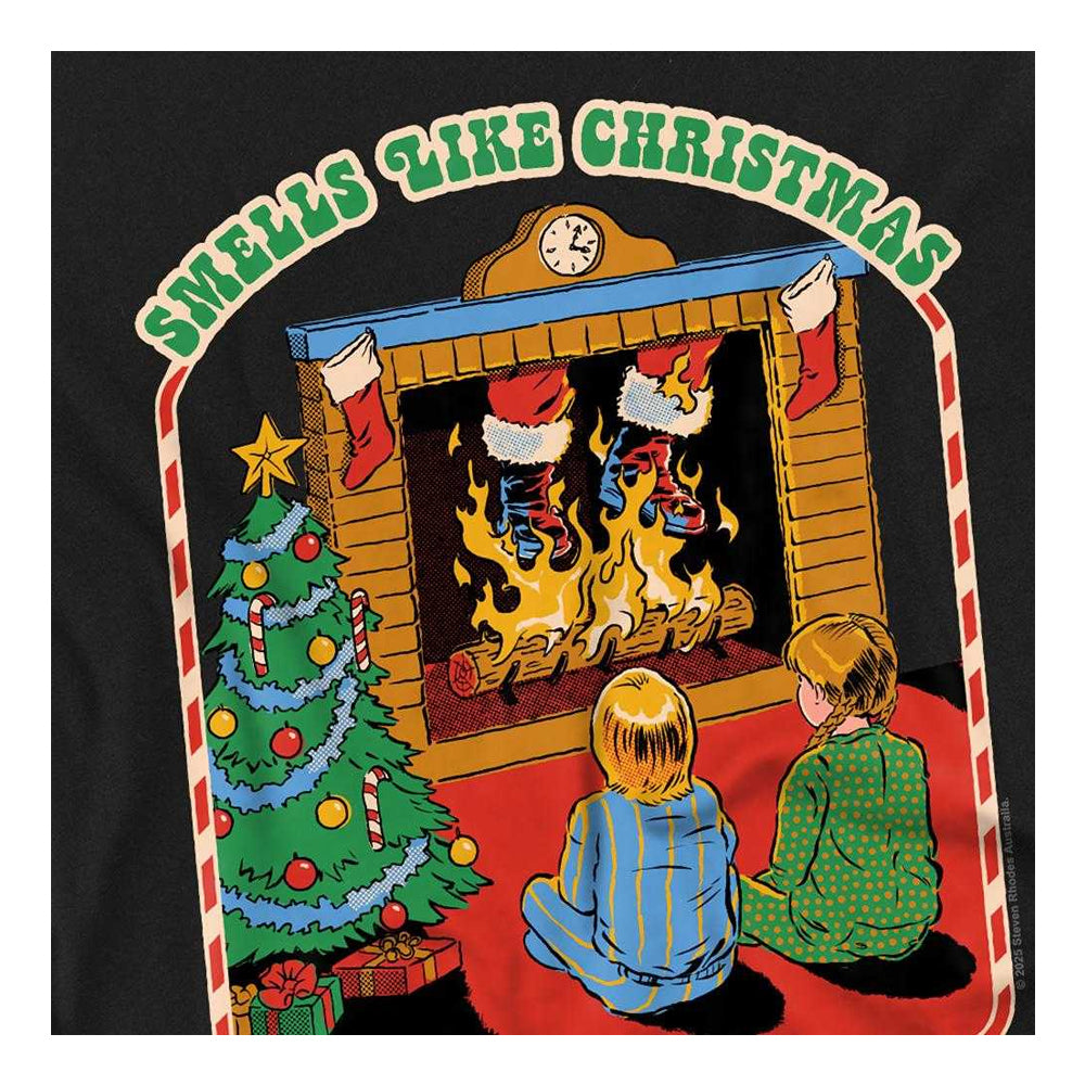 Black - Side - Steven Rhodes Unisex Adult Smells Like Christmas Long-Sleeved T-Shirt