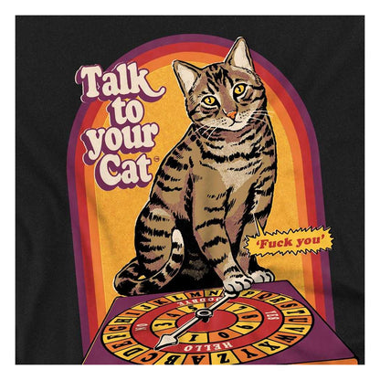 Black - Side - Steven Rhodes Unisex Adult Talk To Your Cat Long-Sleeved T-Shirt