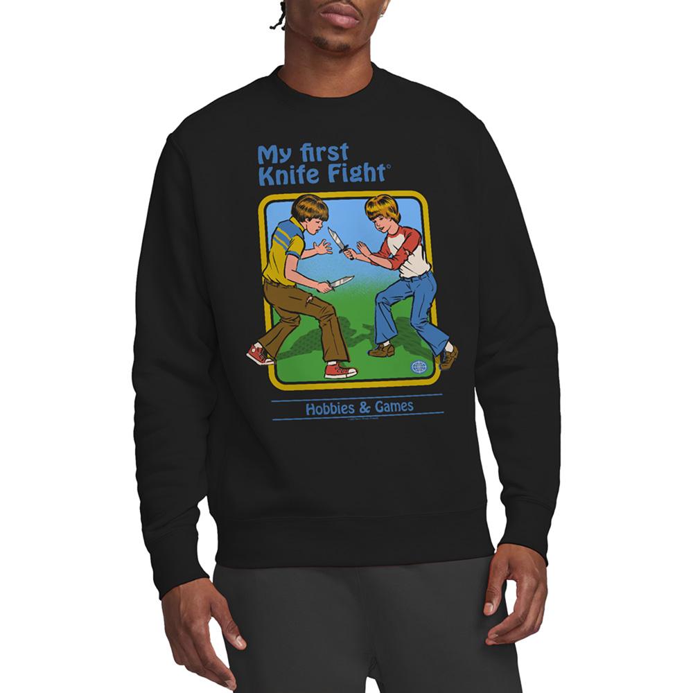 Black - Back - Steven Rhodes Unisex Adult My First Knife Fight Sweatshirt