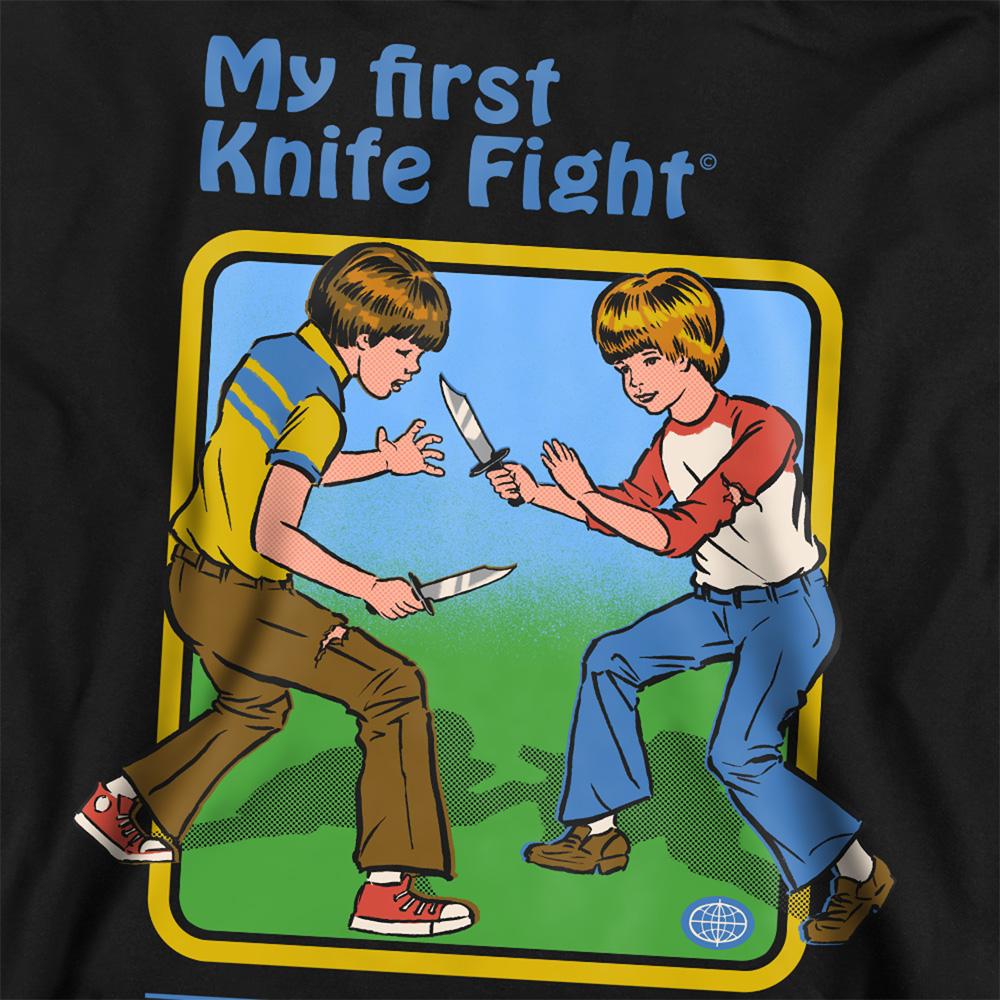 Black - Side - Steven Rhodes Unisex Adult My First Knife Fight Sweatshirt