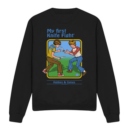 Black - Front - Steven Rhodes Unisex Adult My First Knife Fight Sweatshirt
