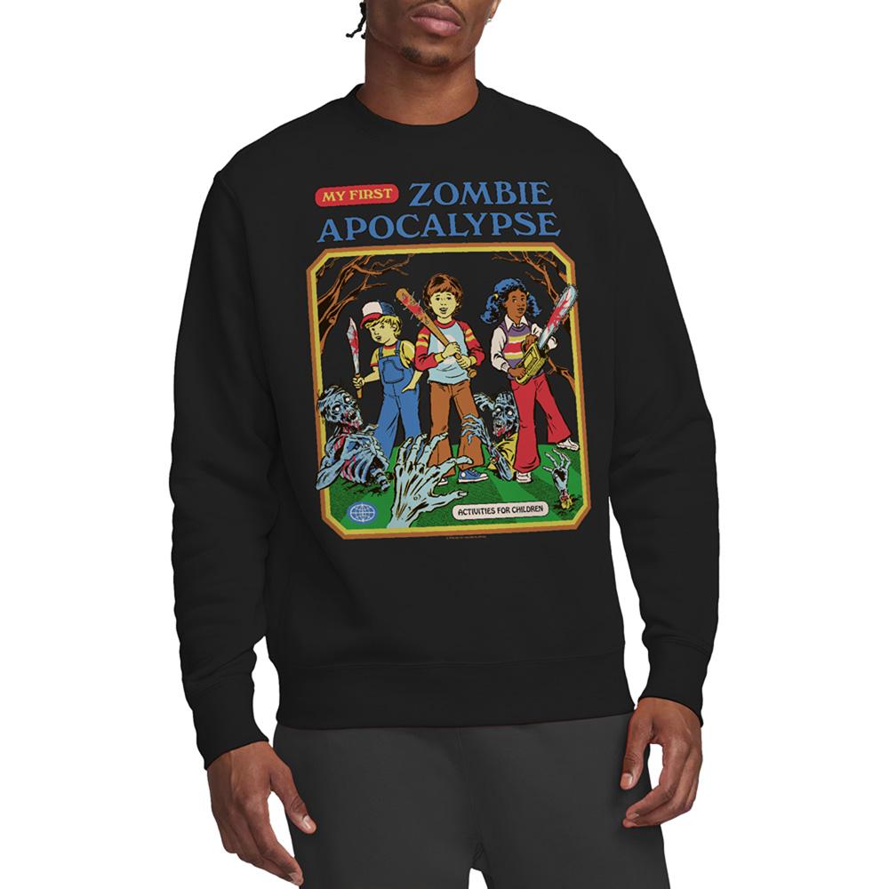 Black - Back - Steven Rhodes Unisex Adult My First Zombie Apocalypse Sweatshirt