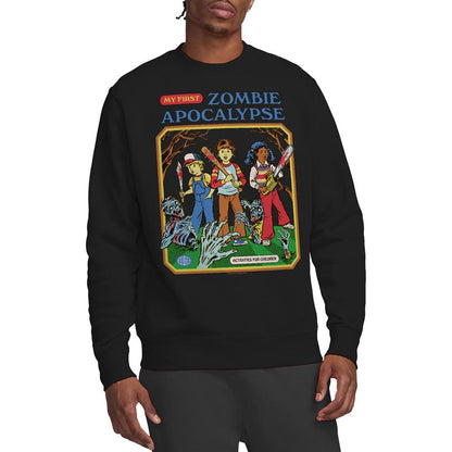 Black - Back - Steven Rhodes Unisex Adult My First Zombie Apocalypse Sweatshirt