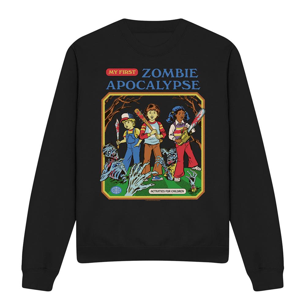 Black - Front - Steven Rhodes Unisex Adult My First Zombie Apocalypse Sweatshirt