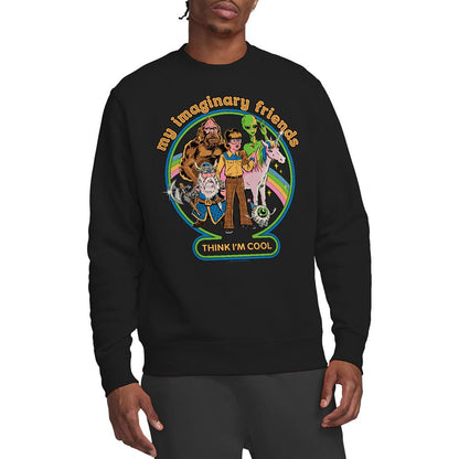 Black - Back - Steven Rhodes Unisex Adult My Imaginary Friends Sweatshirt