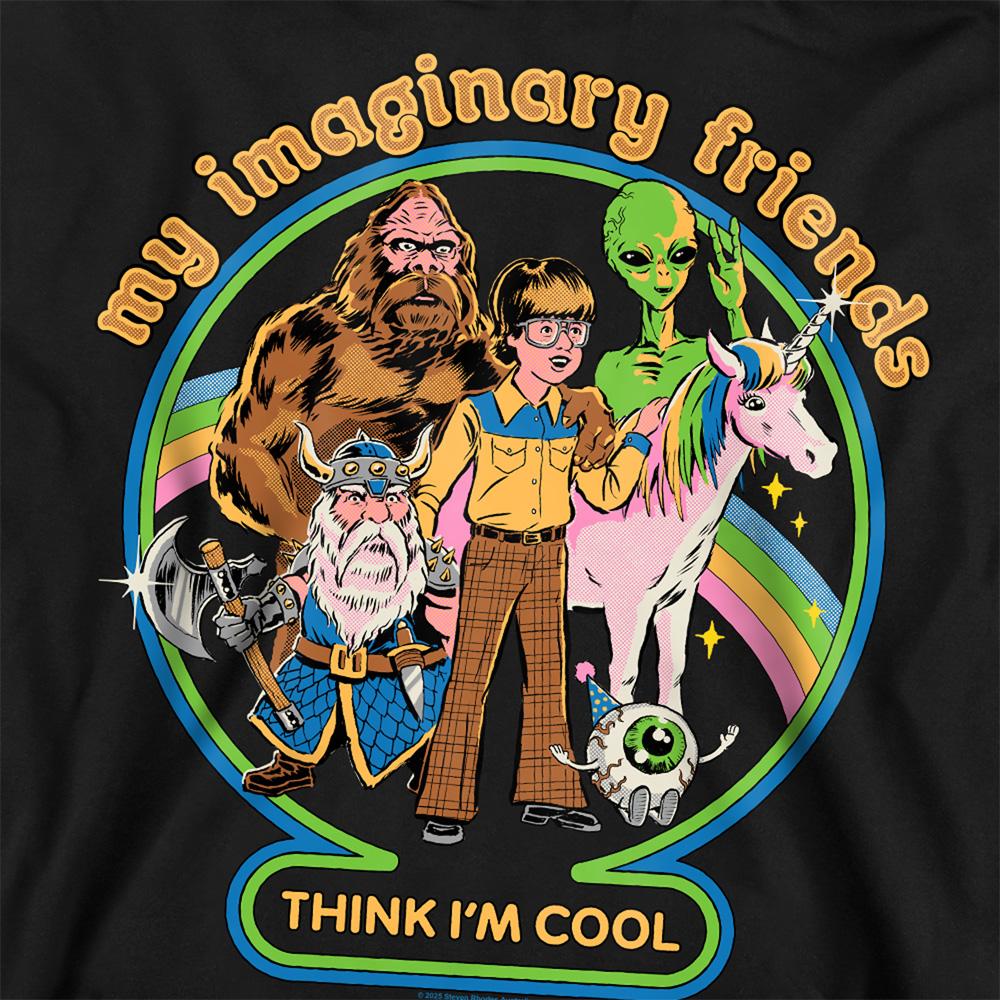 Black - Side - Steven Rhodes Unisex Adult My Imaginary Friends Sweatshirt