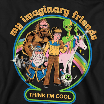 Black - Side - Steven Rhodes Unisex Adult My Imaginary Friends Sweatshirt