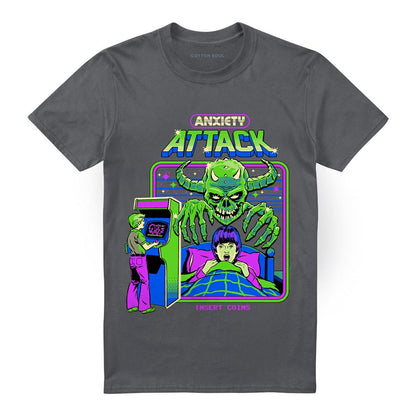 Charcoal - Front - Steven Rhodes Unisex Adult Anxiety Attack T-Shirt