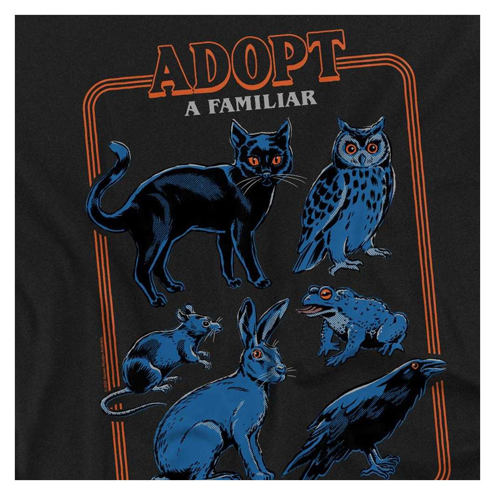 Black - Side - Steven Rhodes Unisex Adult Adopt A Familiar T-Shirt