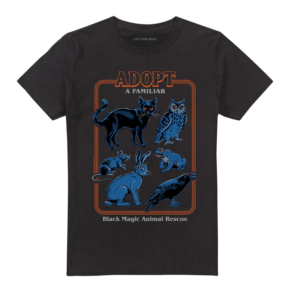 Black - Front - Steven Rhodes Unisex Adult Adopt A Familiar T-Shirt