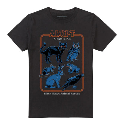 Black - Front - Steven Rhodes Unisex Adult Adopt A Familiar T-Shirt