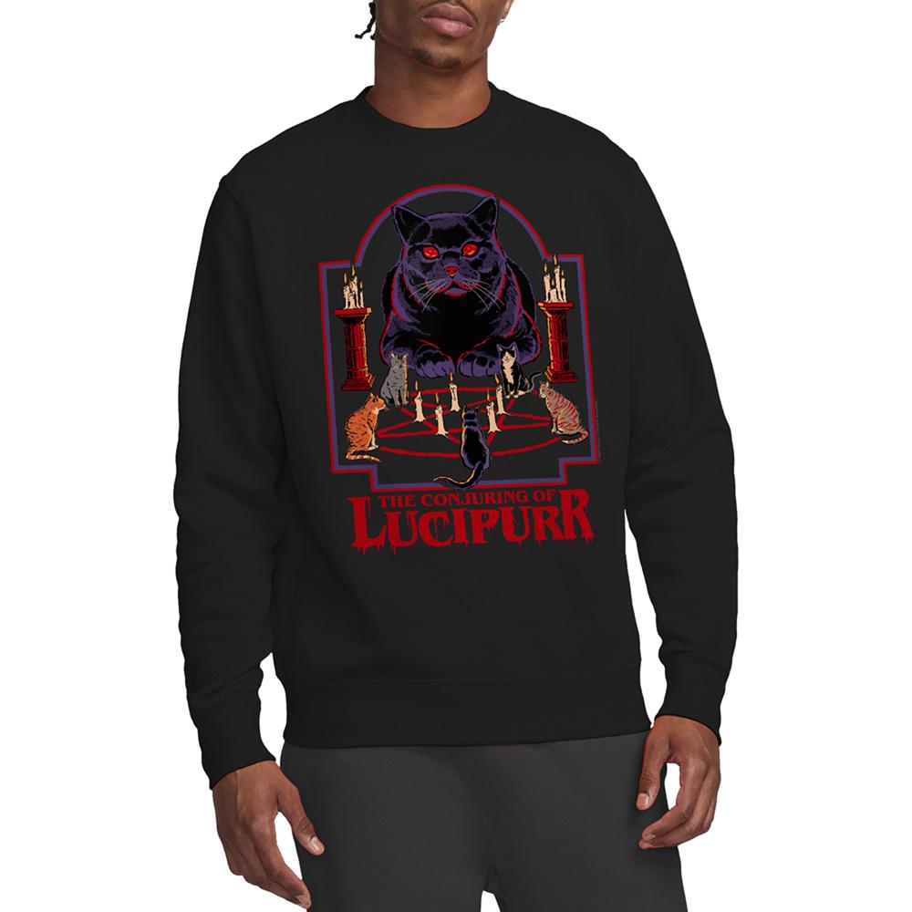 Black - Back - Steven Rhodes Unisex Adult Lucipurr Sweatshirt