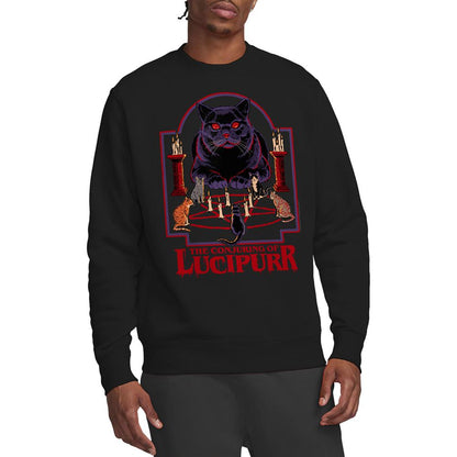Black - Back - Steven Rhodes Unisex Adult Lucipurr Sweatshirt