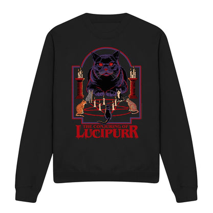 Black - Front - Steven Rhodes Unisex Adult Lucipurr Sweatshirt
