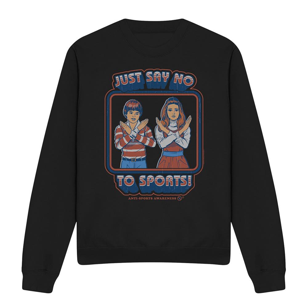 Black - Front - Steven Rhodes Unisex Adult Say No To Sports Sweatshirt
