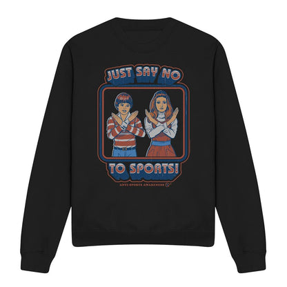 Black - Front - Steven Rhodes Unisex Adult Say No To Sports Sweatshirt