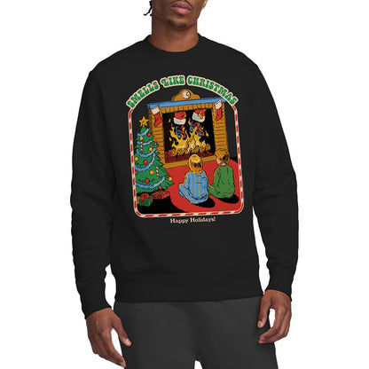 Black - Front - Steven Rhodes Unisex Adult Smells Like Christmas Sweatshirt