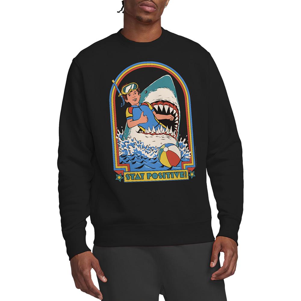 Black - Back - Steven Rhodes Unisex Adult Stay Positive Sweatshirt