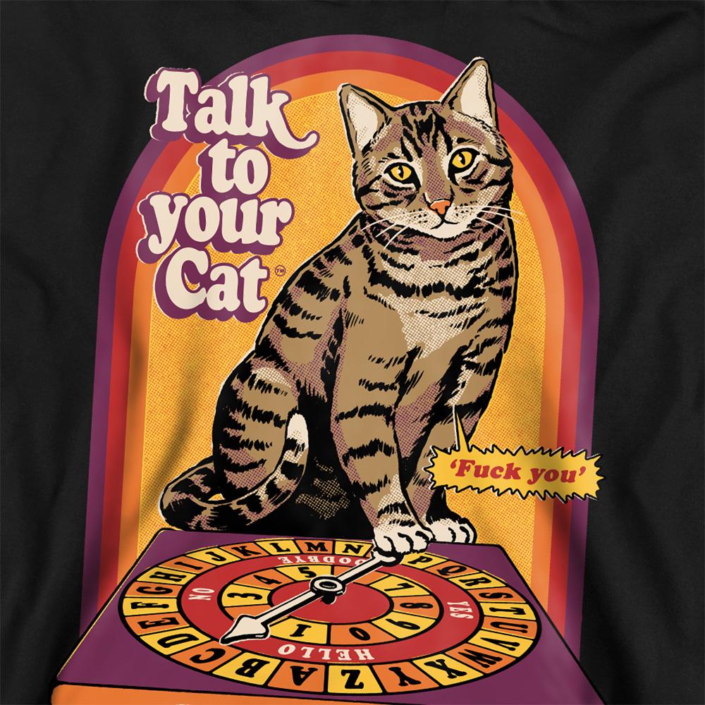 Black - Side - Steven Rhodes Unisex Adult Talk To Your Cat Sweatshirt