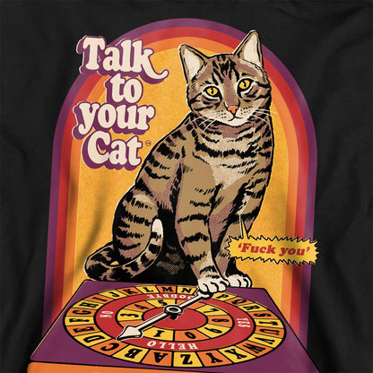 Black - Side - Steven Rhodes Unisex Adult Talk To Your Cat Sweatshirt