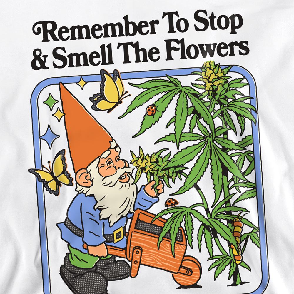 White - Side - Steven Rhodes Unisex Adult Smell The Flowers Sweatshirt