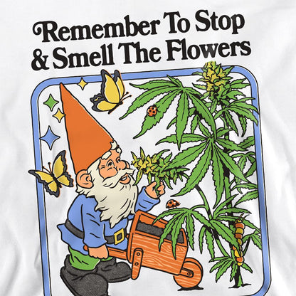 White - Side - Steven Rhodes Unisex Adult Smell The Flowers Sweatshirt