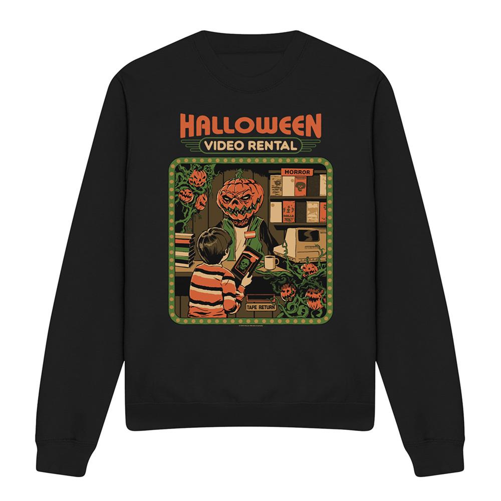 Black - Front - Steven Rhodes Unisex Adult Video Rentals Sweatshirt
