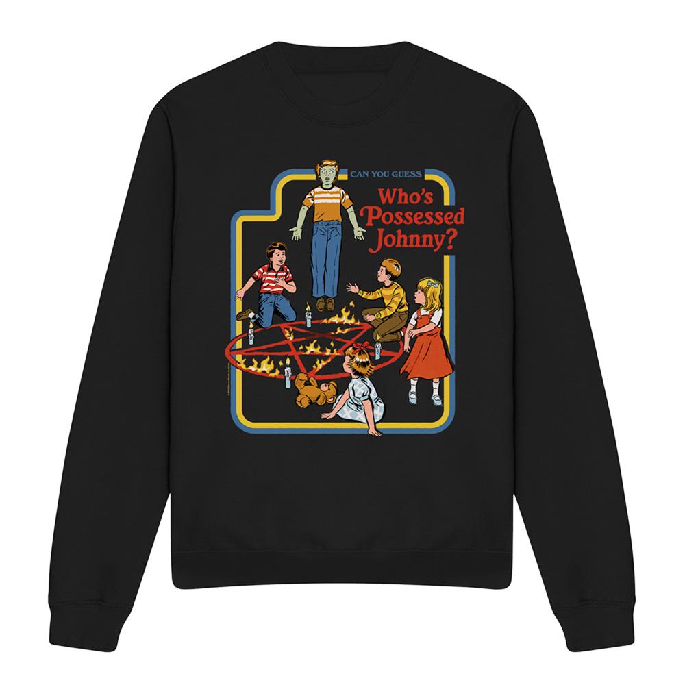 Black - Front - Steven Rhodes Unisex Adult Who´s Possessed Johnny Sweatshirt