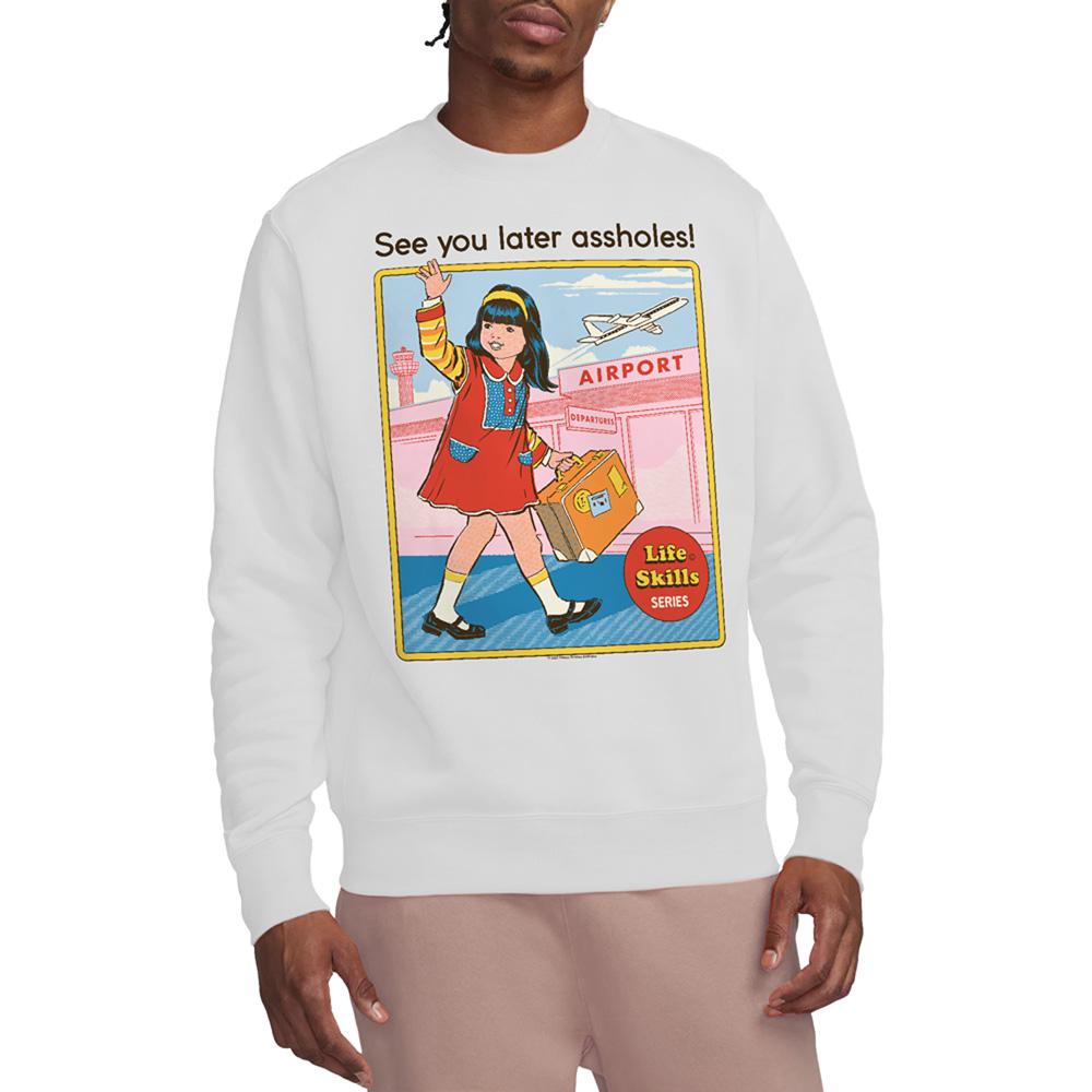 White - Back - Steven Rhodes Unisex Adult See You Later Sweatshirt