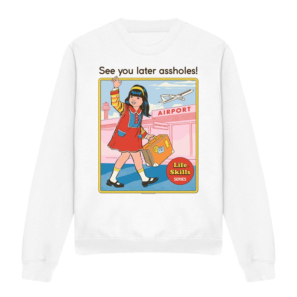 White - Front - Steven Rhodes Unisex Adult See You Later Sweatshirt