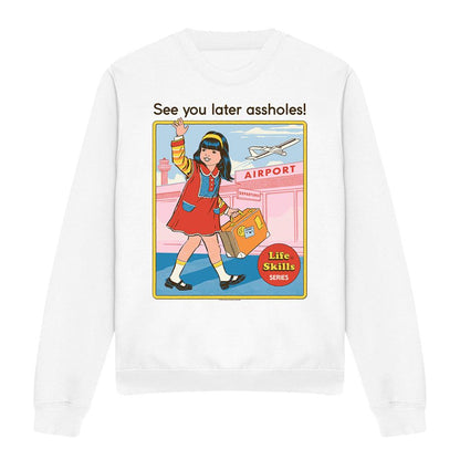 White - Front - Steven Rhodes Unisex Adult See You Later Sweatshirt