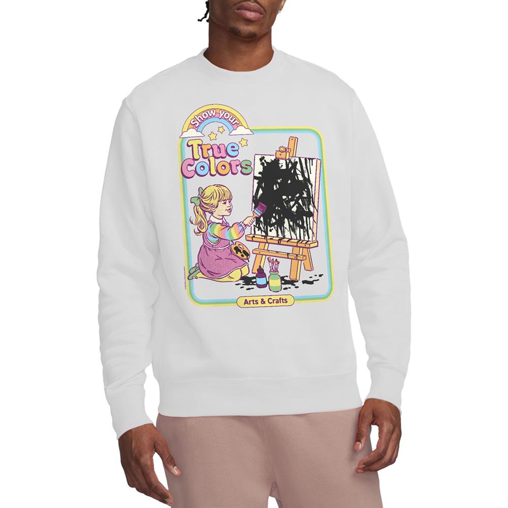 White - Back - Steven Rhodes Unisex Adult Show Your True Colors Sweatshirt